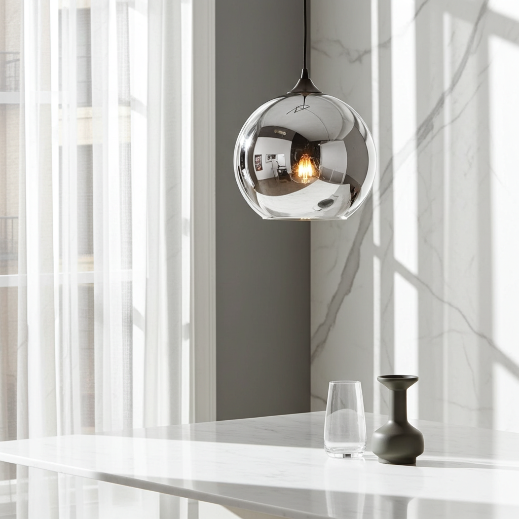 AuraGlobe – Elegant Glass Pendant Ceiling Light | Chic Interior Accent