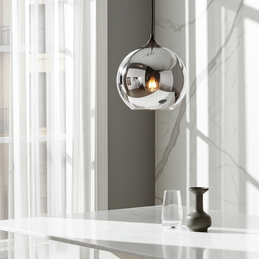 AuraGlobe – Elegant Glass Pendant Ceiling Light | Chic Interior Accent